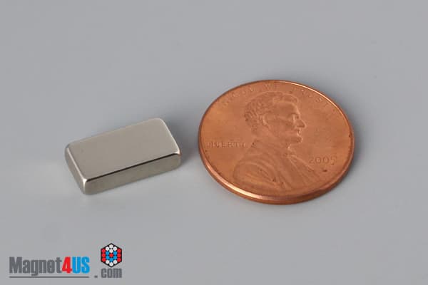 1/2" x 1/8" x 1/4" N40 Neodymium Block Magnet