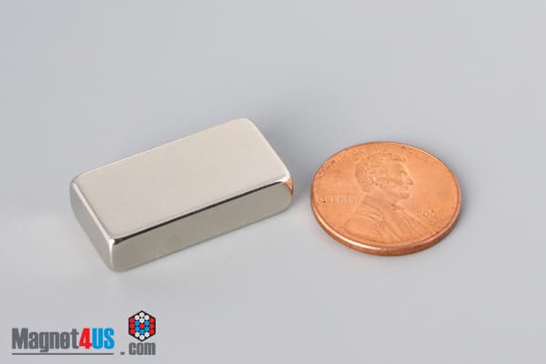 1/2" x 1/4" x 1" N45 Neodymium Block Magnet