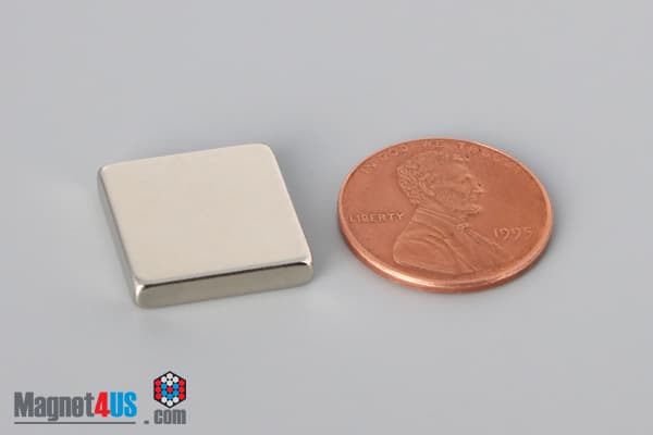 5/8" x 5/8" x 1/8" N40 Neodymium Block Magnet - photo 1