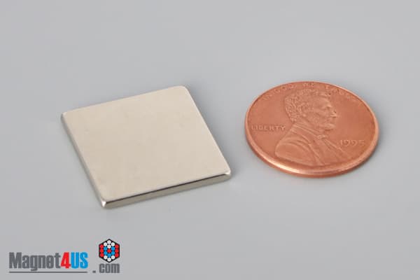 3/4" x 3/4" x 1/16" N40 Neodymium Block Magnet
