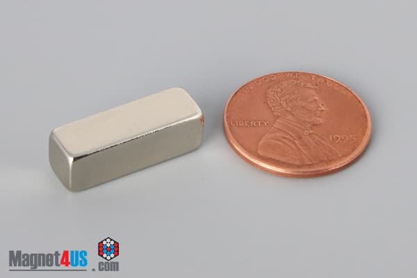 3/4" x 1/4" x 1/4" N40 Neodymium Block Magnet - photo 1
