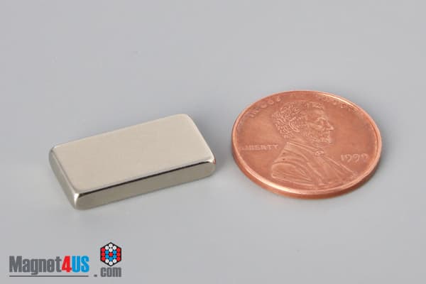 3/4" x 3/8" x 1/8" N40 Neodymium Block Magnet - photo 1