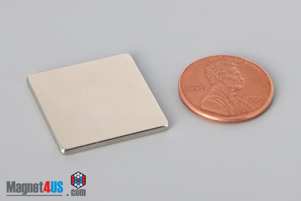 7/8" x 7/8" x 1/16" N45 Neodymium Block Magnet - photo 1