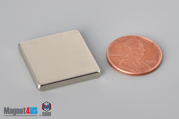 7/8" x 7/8" x 1/8" N45 Neodymium Block Magnet