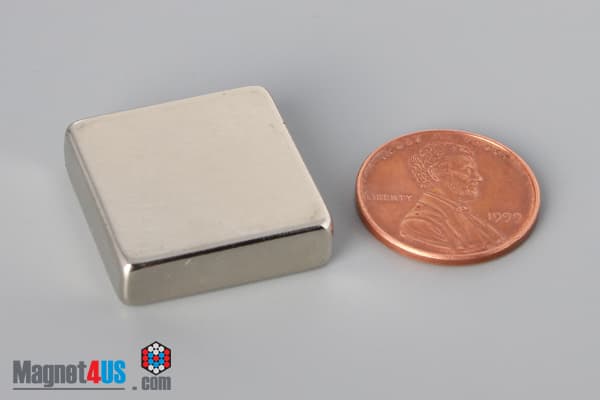 7/8" x 7/8" x 1/4" N45 Neodymium Block Magnet