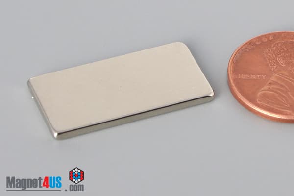 1" x 1/2" x 1/16" N40 Neodymium Block Magnet - photo 3