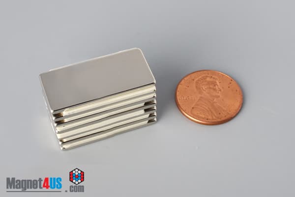 1" x 1/2" x 1/16" N40 Neodymium Block Magnet - photo 5