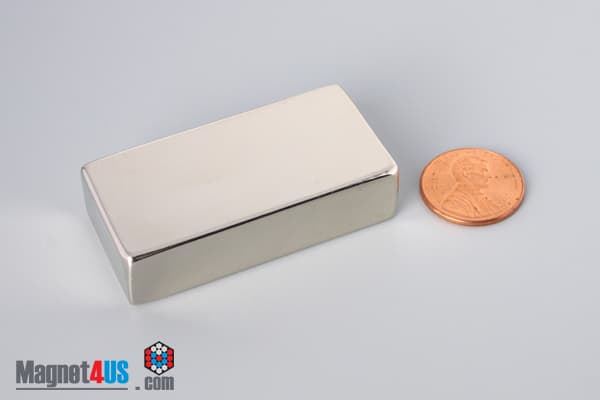1" x 1/2" x 2" N40 Neodymium Block Magnet