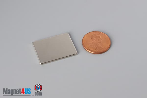 1" x 3/4" x 1/16" N40 Neodymium Block Magnet - photo 1