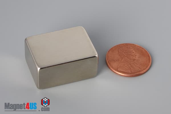 1" x 3/4" x 1/2" N45 Neodymium Block Magnet