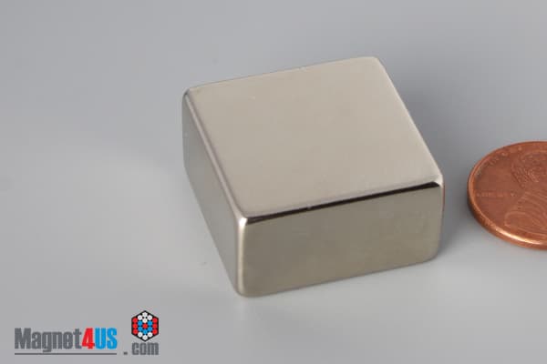 1" x 1" x 1/2" N40 Neodymium Block Magnet - photo 3