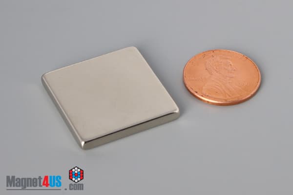 1" x 1" x 1/8" N52 Neodymium Block Magnet - photo 1