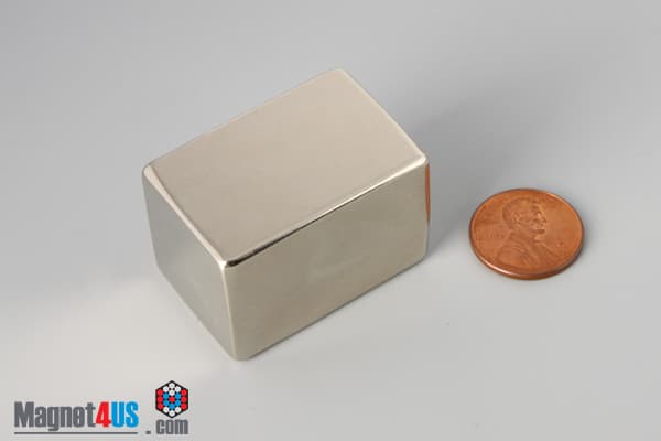 1" x 1" x 1 1/2" N45 Neodymium Block Magnet - photo 1