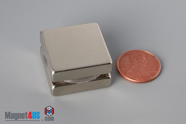 1" x 1" x 1/4" N40 Neodymium Block Magnet - photo 5
