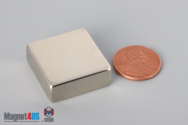 1" x 1" x 3/8" N40 Neodymium Block Magnet