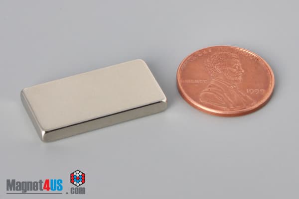 1" x 1/8" x 1/2" N45 Neodymium Block Magnet - photo 1