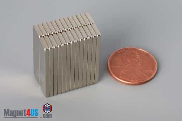 1" x 1/4" x 1/16" N52 Neodymium Block Magnet - photo 5