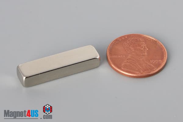 1" x 1/4" x 3/16" N45 Neodymium Block Magnet