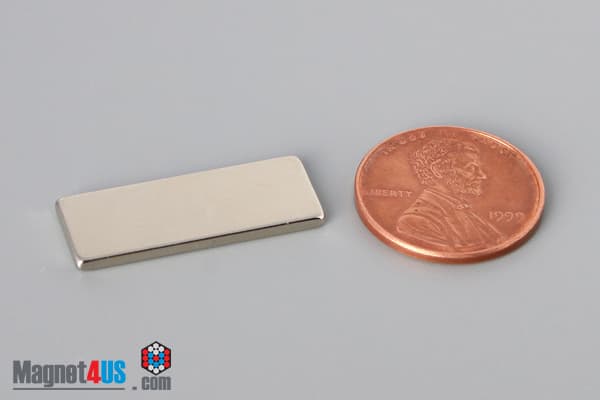 1" x 3/8" x 1/16" N40 Neodymium Block Magnet - photo 1