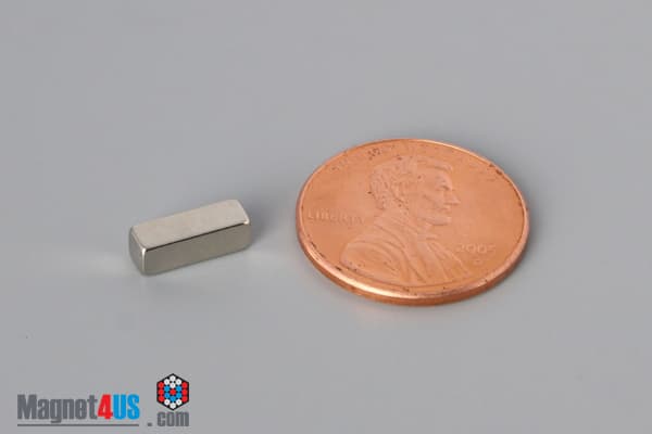 1/8" x 1/8" x 3/8" N45 Neodymium Block Magnet - photo 1