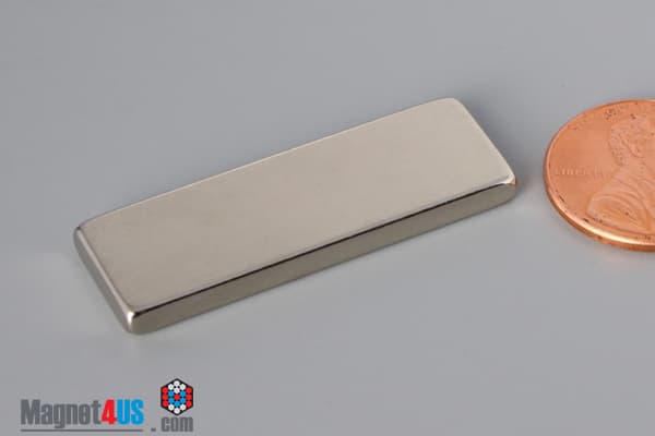 1 1/2" x 1/2" x 1/8" N45 Neodymium Block Magnet - photo 3