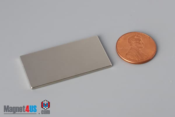1 1/2" x 3/4" x 1/16" N45 Neodymium Block Magnet - photo 1