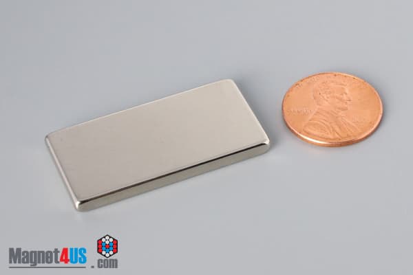 1 1/2" x 3/4" x 1/8" N45 Neodymium Block Magnet