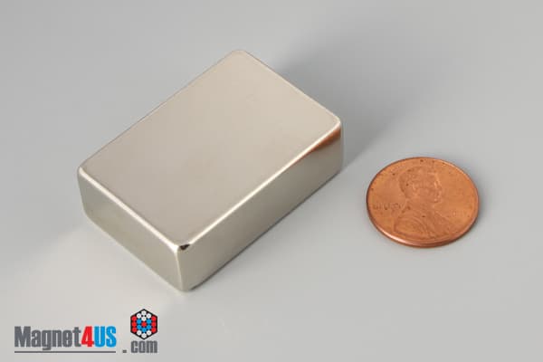 1 1/2" x 1" x 1/2" N45 Neodymium Block Magnet - photo 1