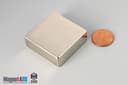 1 1/2" x 1 1/2" x 1/2" N40 Neodymium Block Magnet - photo 1