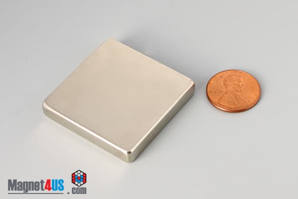 1 1/2" x 1 1/2" x 1/4" N40 Neodymium Block Magnet - photo 1