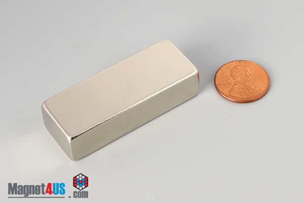 2" x 1/2" x 3/4" N45 Neodymium Block Magnet - photo 1
