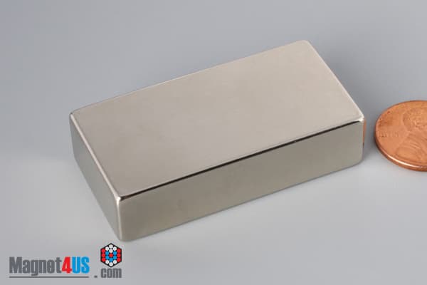 2" x 1" x 1/2" N40 Neodymium Block Magnet - photo 3