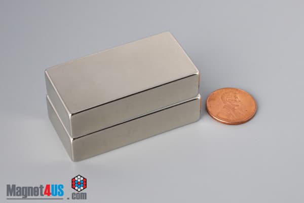 2" x 1" x 1/2" N40 Neodymium Block Magnet - photo 5