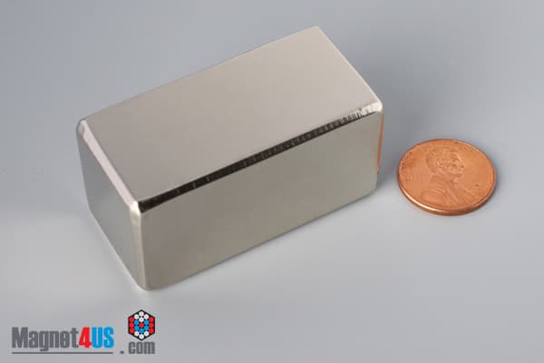 2" x 1" x 1" N40 Neodymium Block Magnet - photo 1