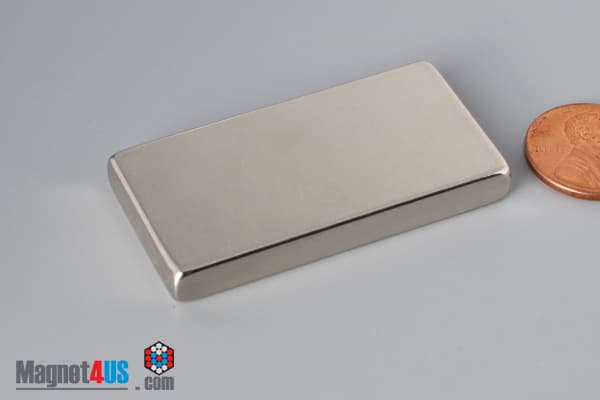 2" x 1" x 1/4" N45 Neodymium Block Magnet - photo 3