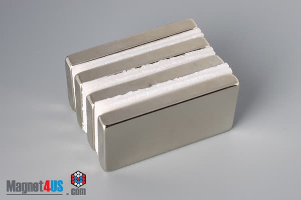2" x 1" x 1/4" N45 Neodymium Block Magnet - photo 4