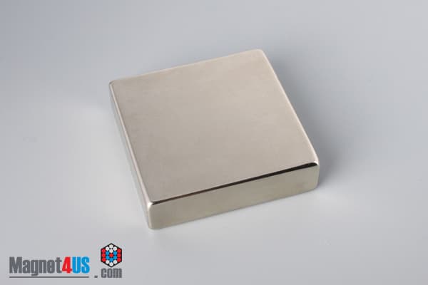 2" x 2" x 1/2" N40 Neodymium Block Magnet - photo 2