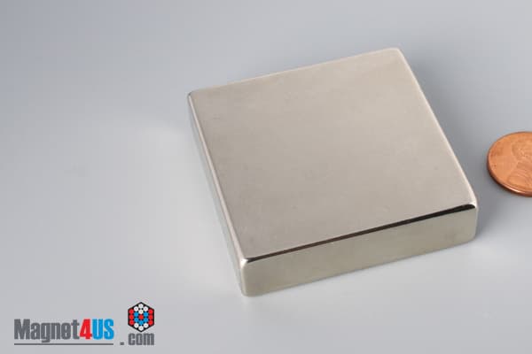 2" x 2" x 1/2" N40 Neodymium Block Magnet - photo 3