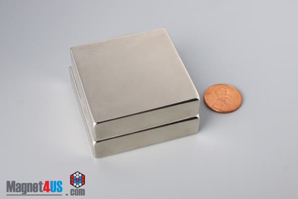 2" x 2" x 1/2" N40 Neodymium Block Magnet - photo 5