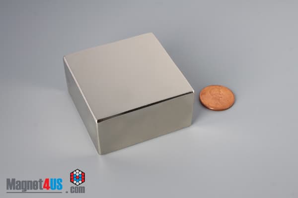 2" x 2" x 1" N45 Neodymium Block Magnet - photo 1