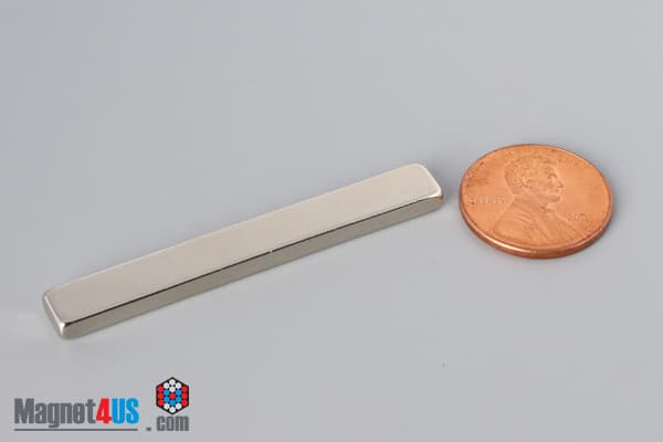 2" x 1/4" x 1/8" N40 Neodymium Block Magnet - photo 1