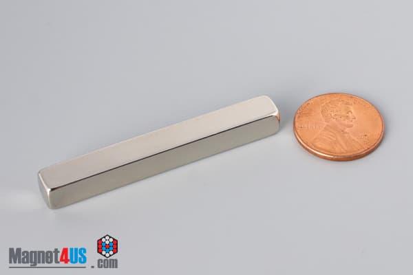 2" x 1/4" x 1/4" N45 Neodymium Block Magnet