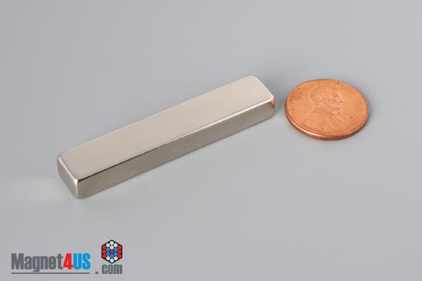 2" x 3/8" x 1/4" N45 Neodymium Block Magnet - photo 1