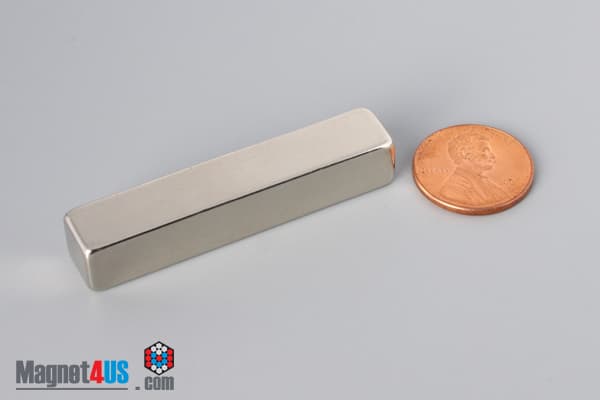 2" x 3/8" x 3/8" N45 Neodymium Block Magnet - photo 1