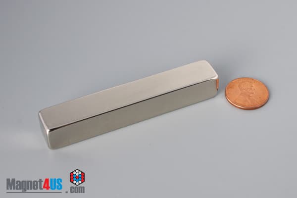 3" x 1/2" x 1/2" N40 Neodymium Block Magnet - photo 1