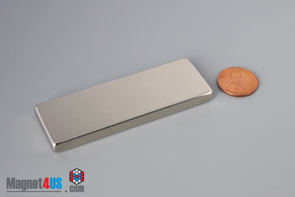 3" x 1" x 1/4" N40 Neodymium Block Magnet - photo 1