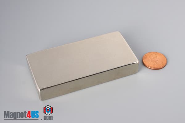 3" x 1 1/2" x 1/2" N45 Neodymium Block Magnet - photo 1