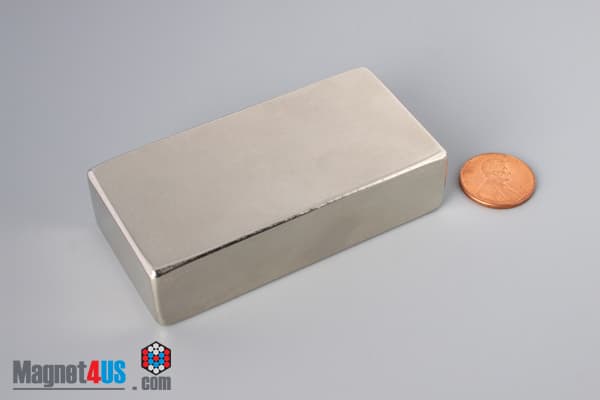 3" x 1 1/2" x 3/4" N45 Neodymium Block Magnet - photo 1
