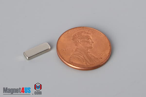 3/8" x 1/8" x 1/16" N45 Neodymium Block Magnet