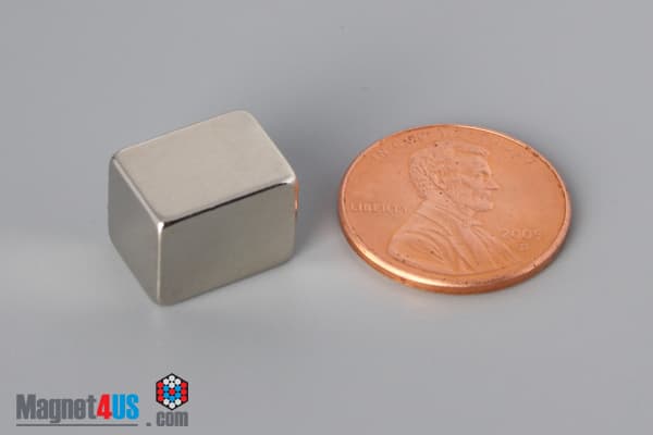 3/8" x 3/8" x 1/2" N45 Neodymium Block Magnet - photo 1